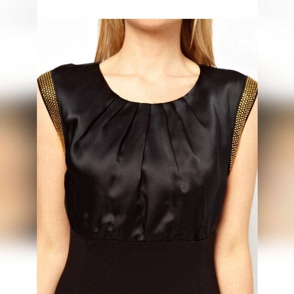 TED BAKER | Silk Dress Pencil Embellished Sleaves US Sz 2 - Picture 3 of 11